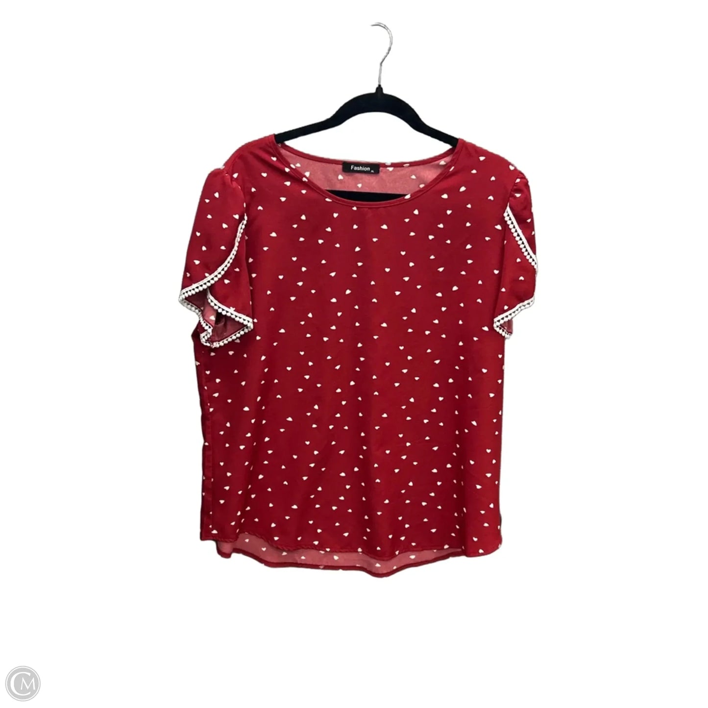 Top Short Sleeve By Clothes Mentor In Red & White, Size: Xl
