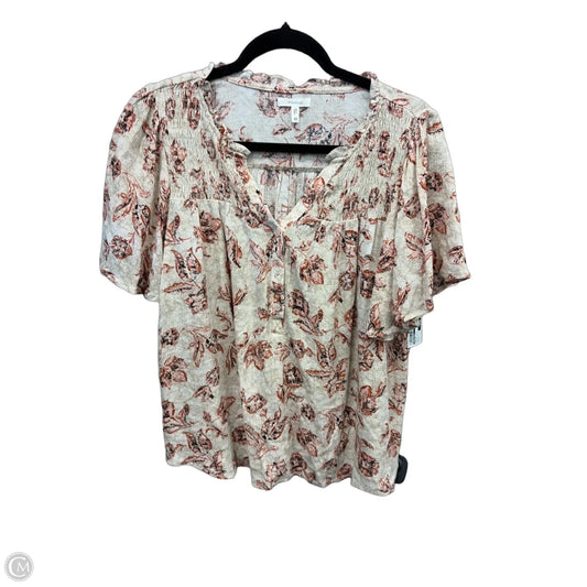 Top Short Sleeve By Maurices In Floral Print, Size: M