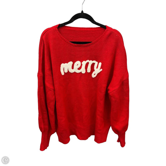 Sweater By Clothes Mentor In Red, Size: Xxl