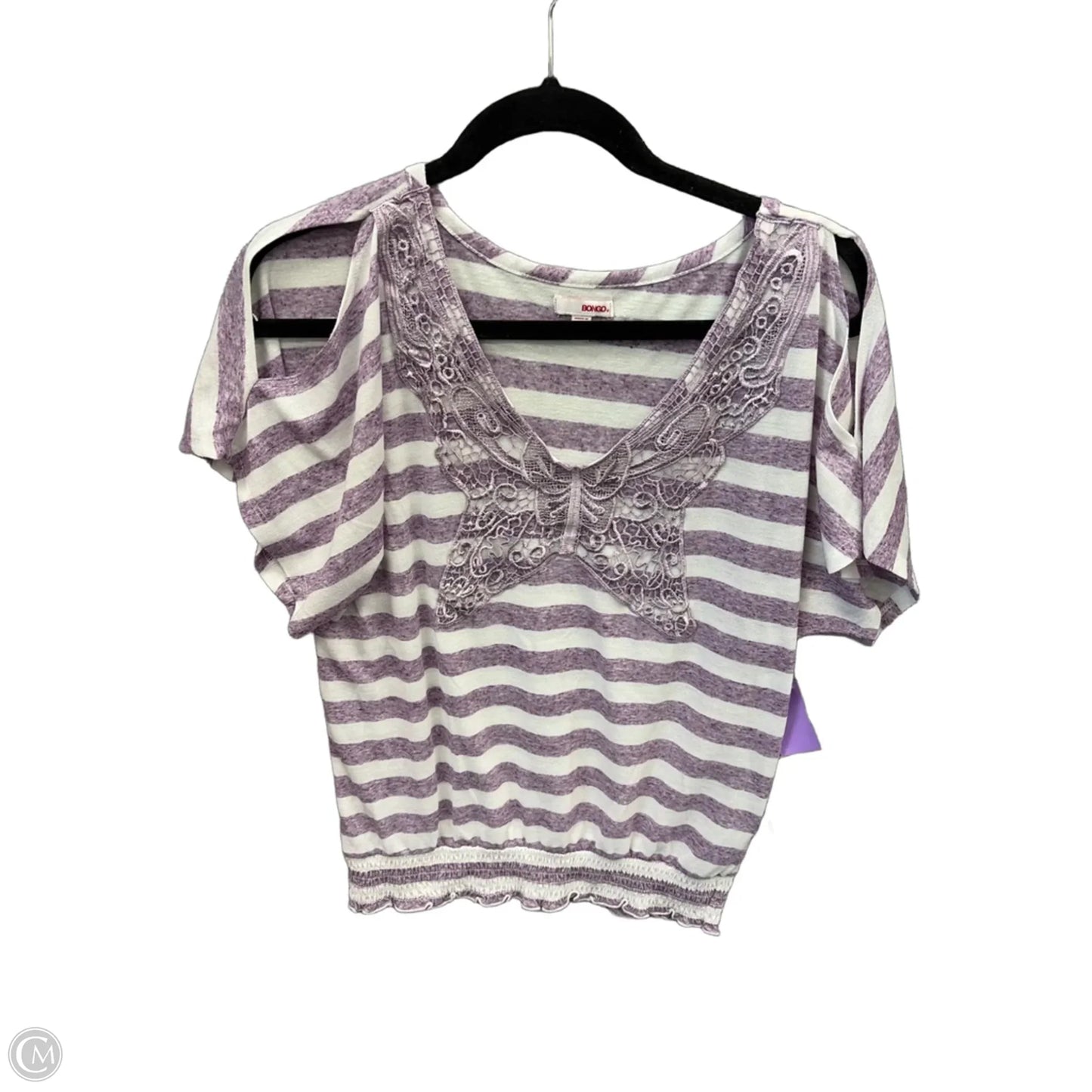 Top Short Sleeve By Bongo In Striped Pattern, Size: Xl