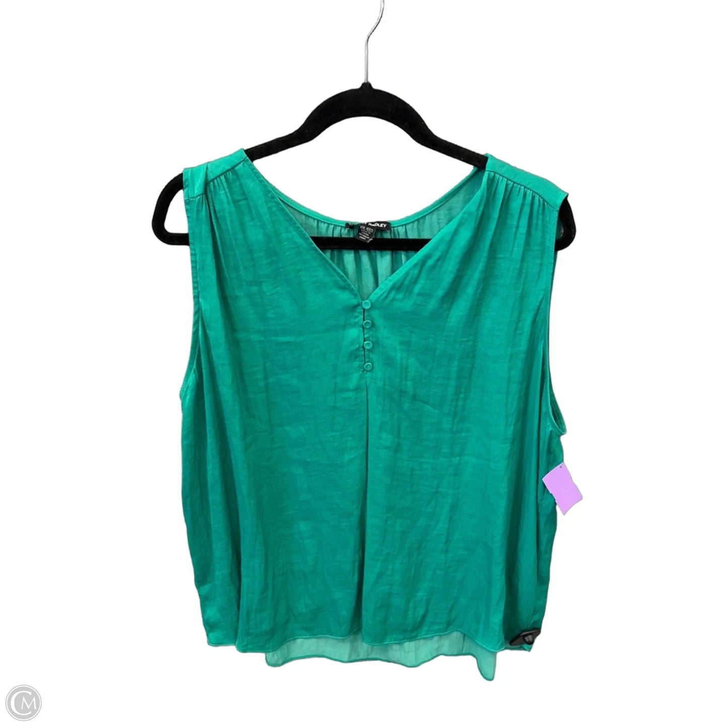 Top Sleeveless By Hilary Radley In Green, Size: Xxl