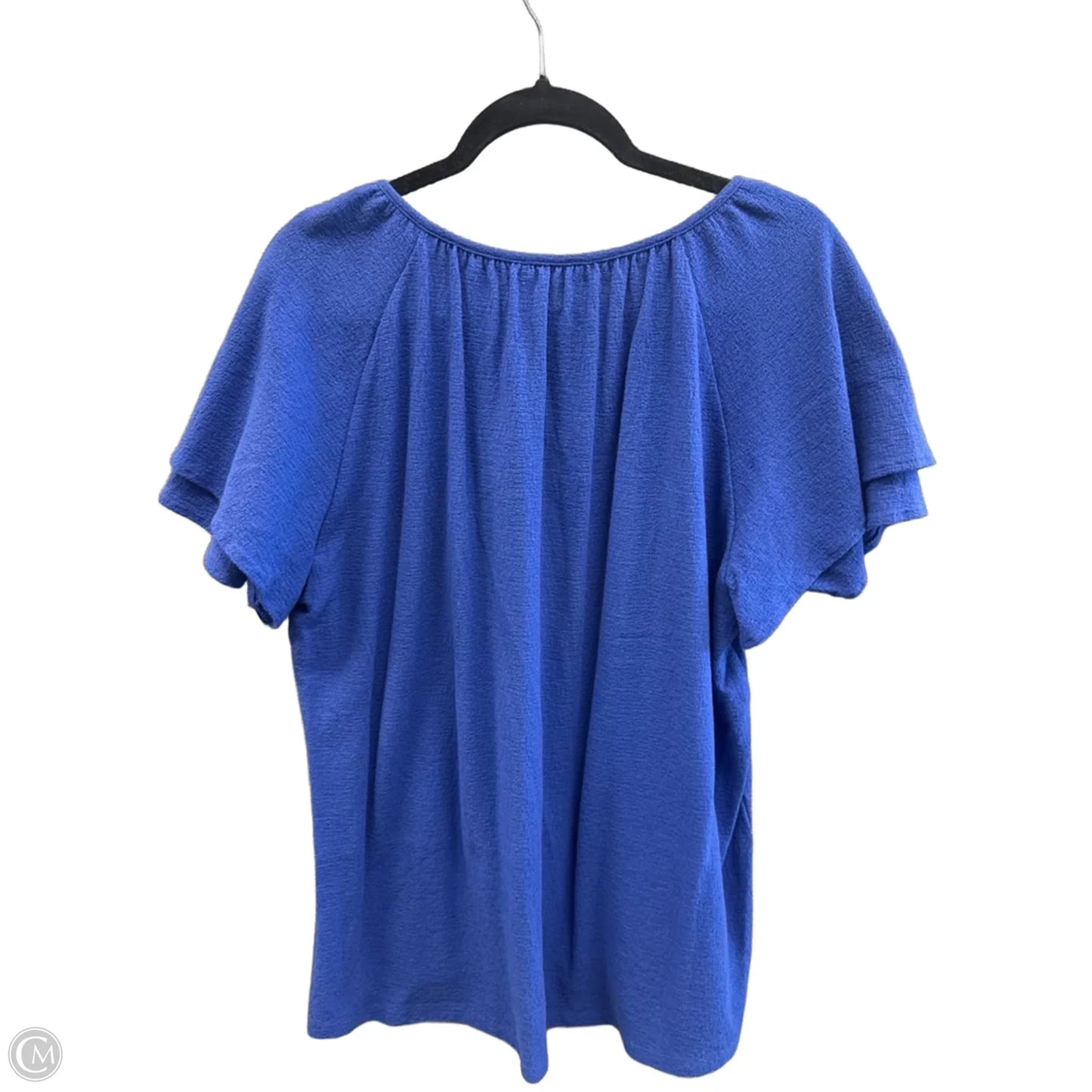 Top Short Sleeve By Terra & Sky In Blue, Size: 1x