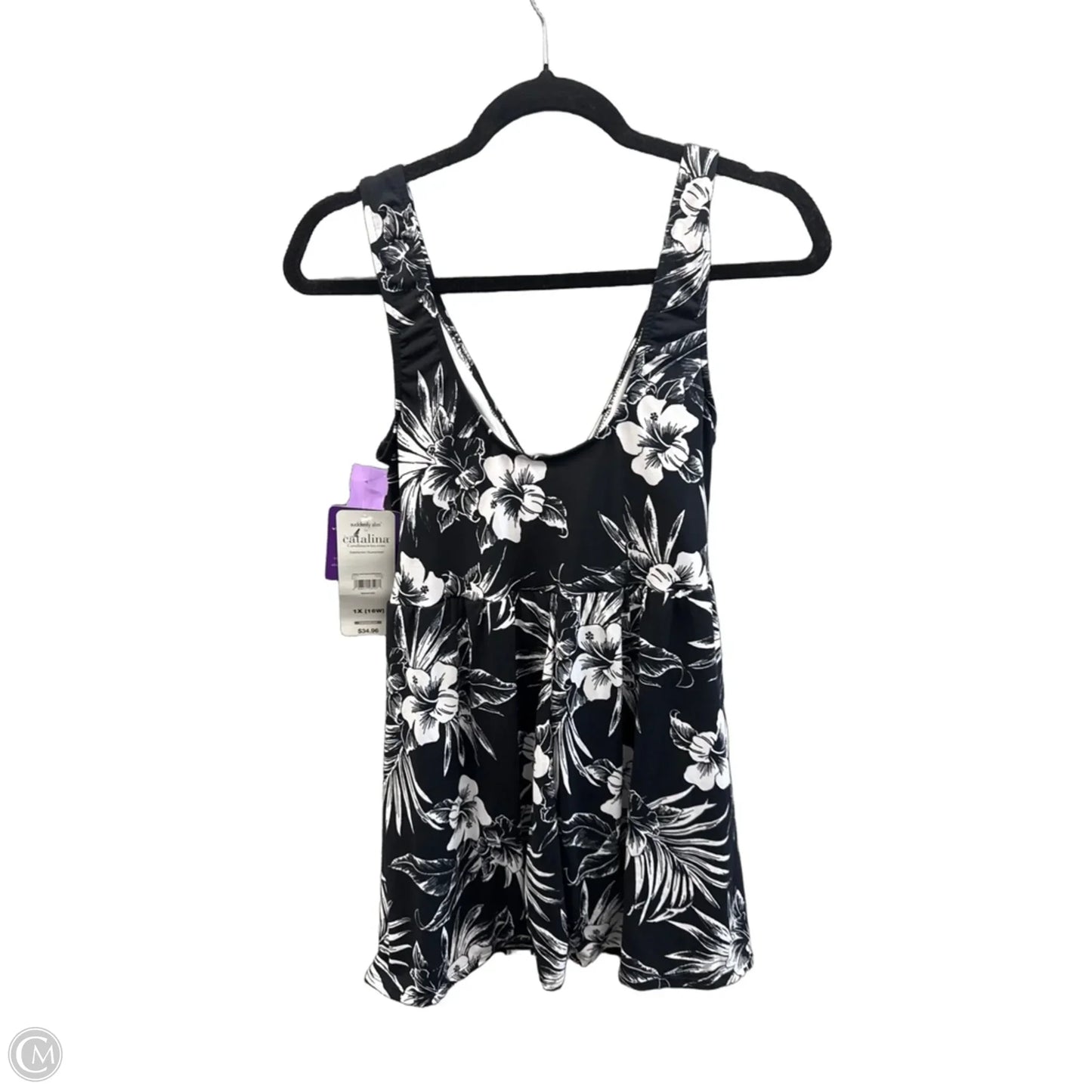 Swimsuit By Catalina In Black & White, Size: 1x