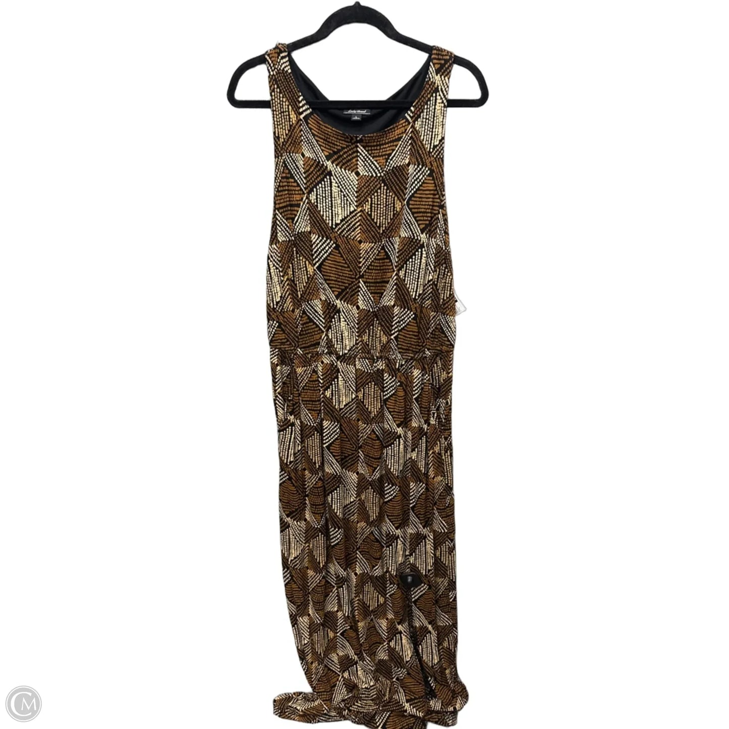 Dress Casual Maxi By Lucky Brand In Black & Brown, Size: L
