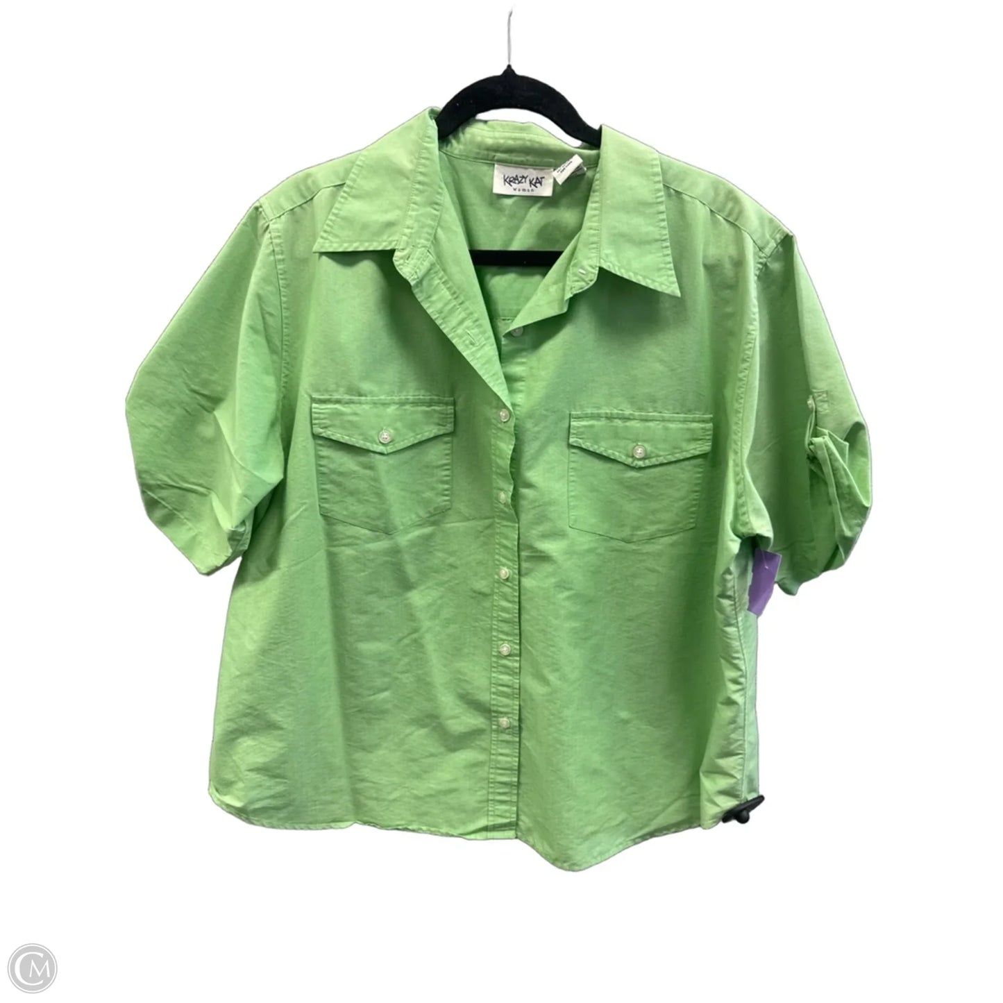 Top Short Sleeve By Krazy Kat In Green, Size: 2x