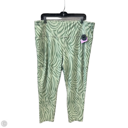 Athletic Leggings By Xersion In Green, Size: Xxl