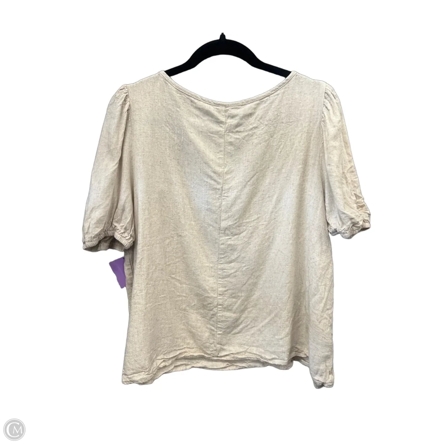 Top Short Sleeve By Shein In Beige, Size: 2x