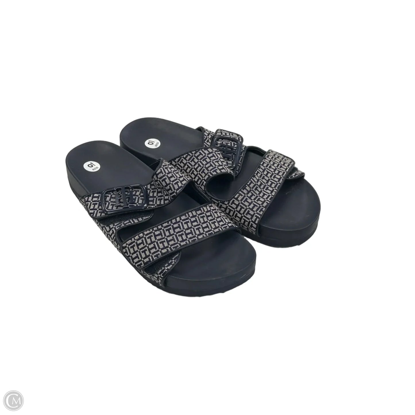 Sandals Flats By Tommy Hilfiger In Black & Blue, Size: 10