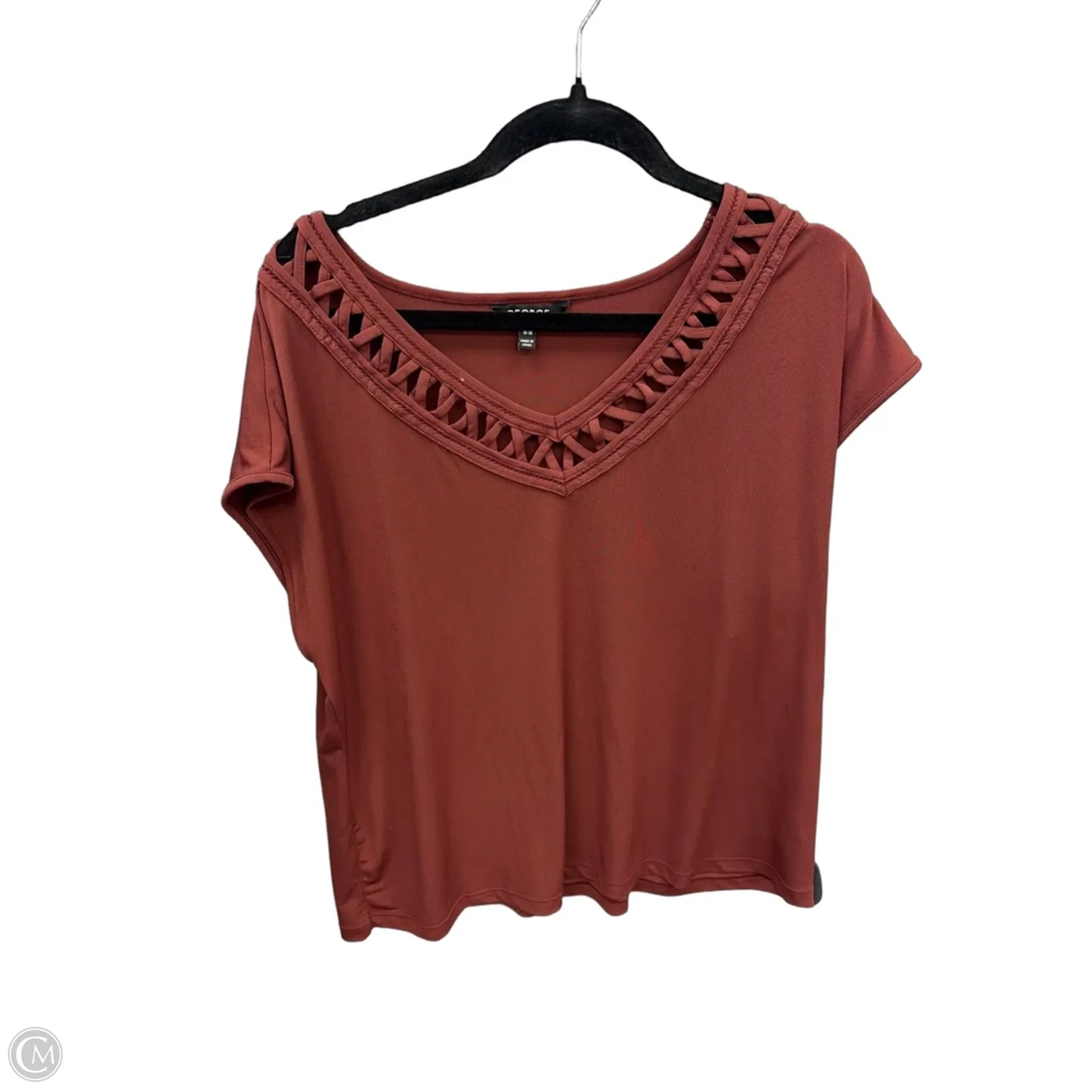 Top Short Sleeve By George In Maroon, Size: Xl
