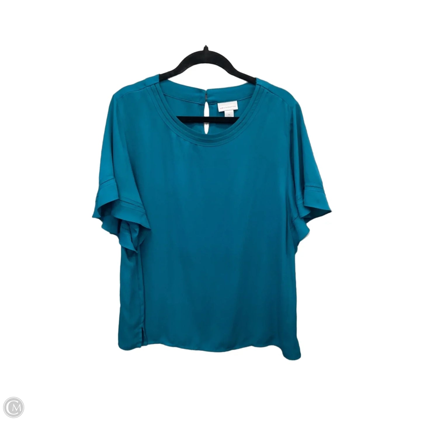 Top Short Sleeve By Liz Claiborne In Blue, Size: Xl
