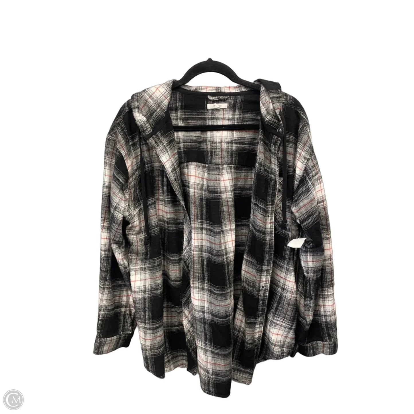 Jacket Fleece By Maurices In Plaid Pattern, Size: L