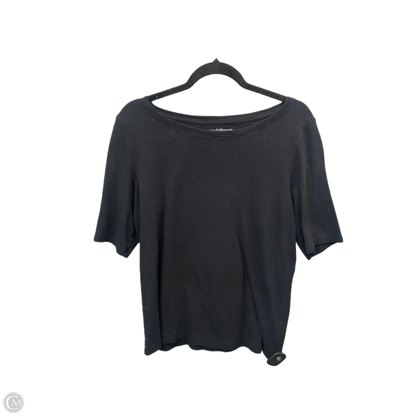 Top Short Sleeve By Croft And Barrow In Black, Size: L