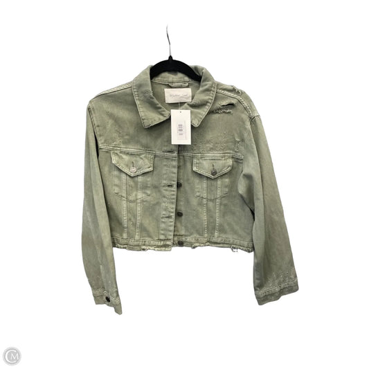 Jacket Denim By Mustard Seed In Green Denim, Size: S