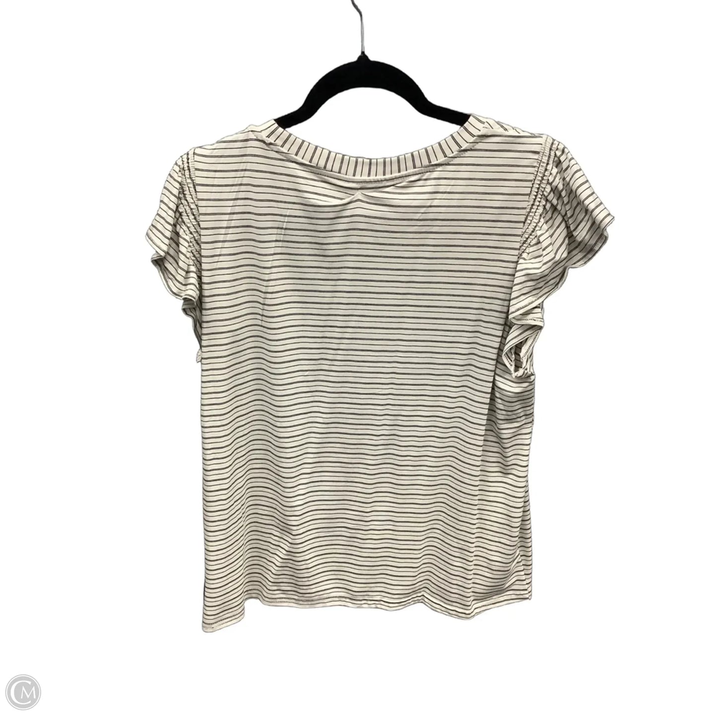Top Short Sleeve By Modern Works In Striped Pattern, Size: L