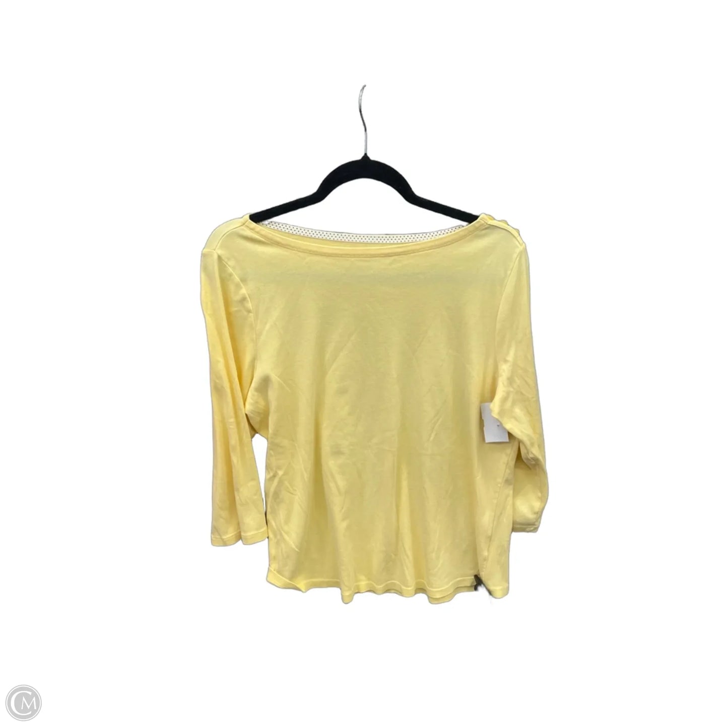 Top Long Sleeve By Charter Club In Yellow, Size: L