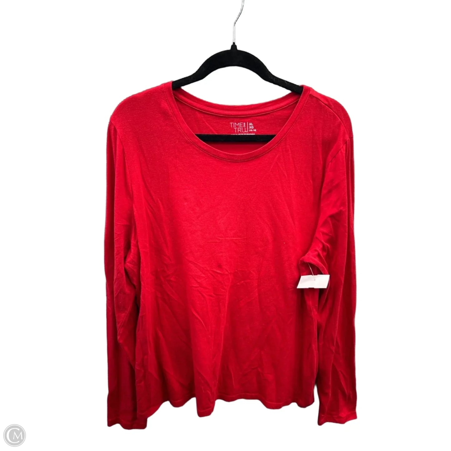 Top Long Sleeve By Time And Tru In Red, Size: Xl