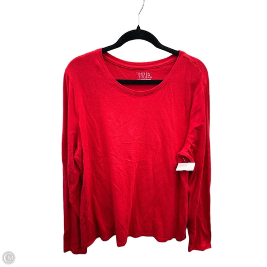 Top Long Sleeve By Time And Tru In Red, Size: Xl