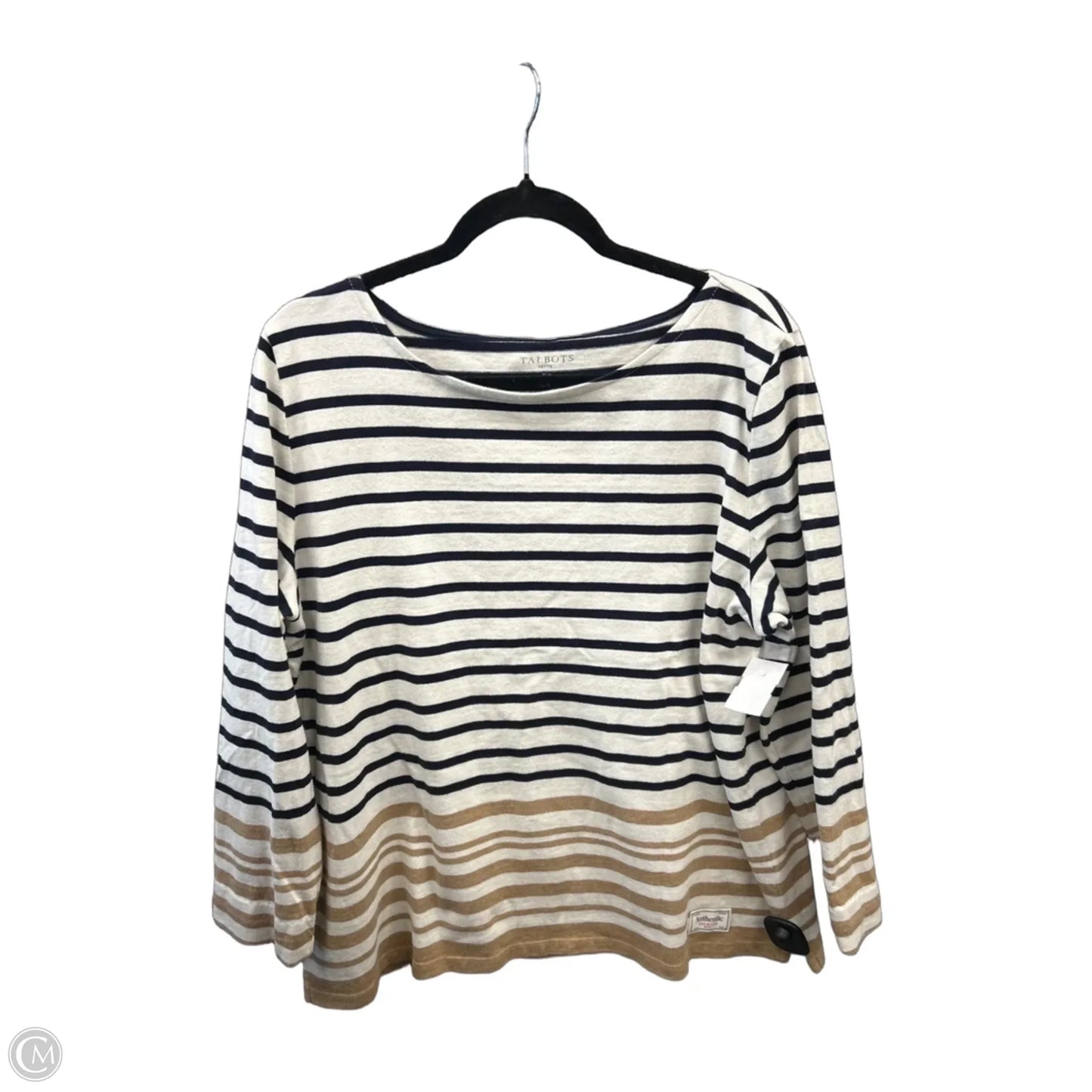 Top Long Sleeve By Talbots In Striped Pattern, Size: Xl