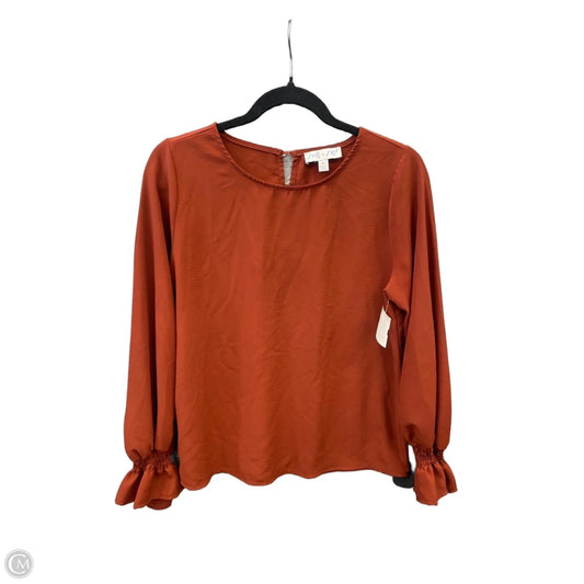 Top Long Sleeve By She + Sky In Orange, Size: M