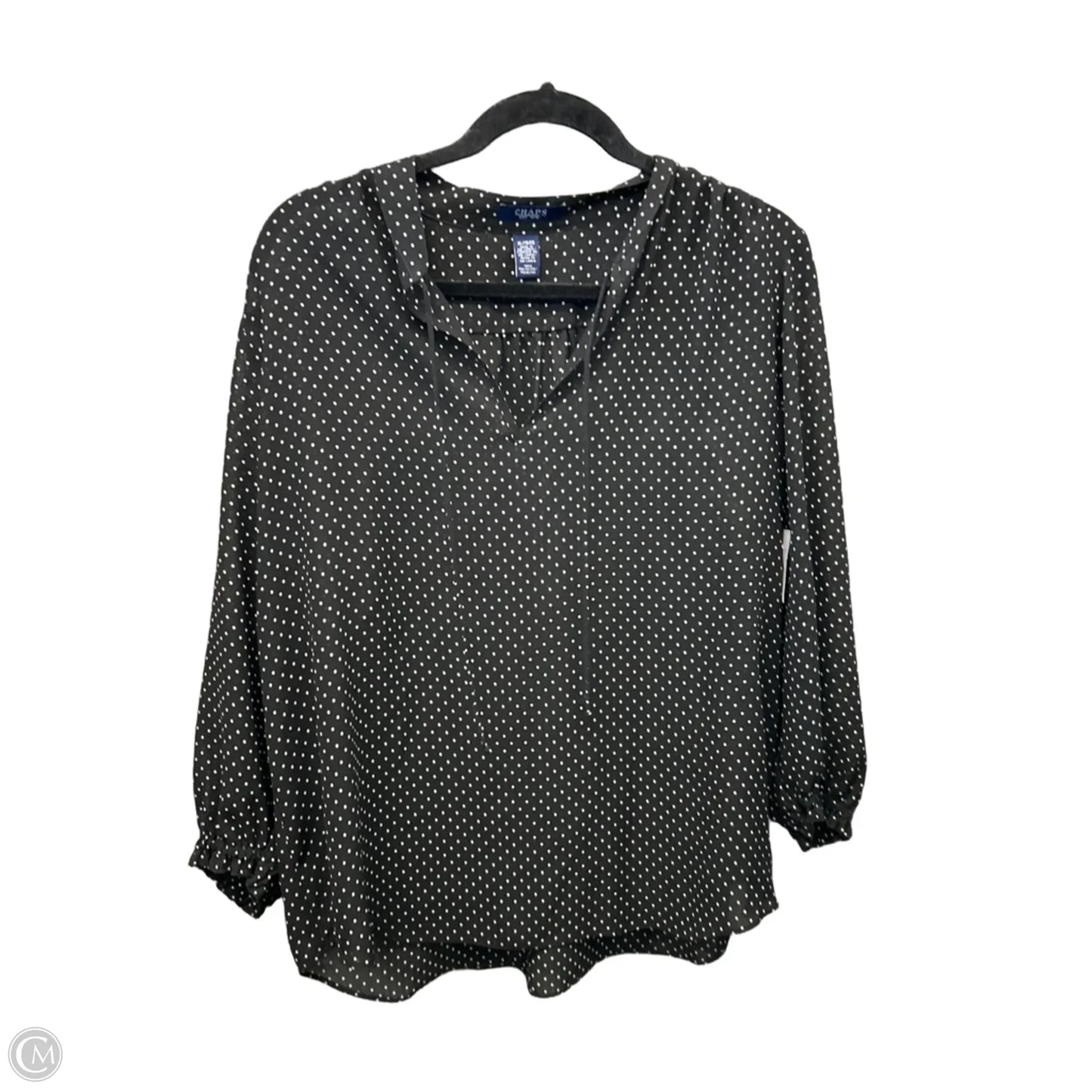 Top Long Sleeve By Chaps In Polkadot Pattern, Size: Xl