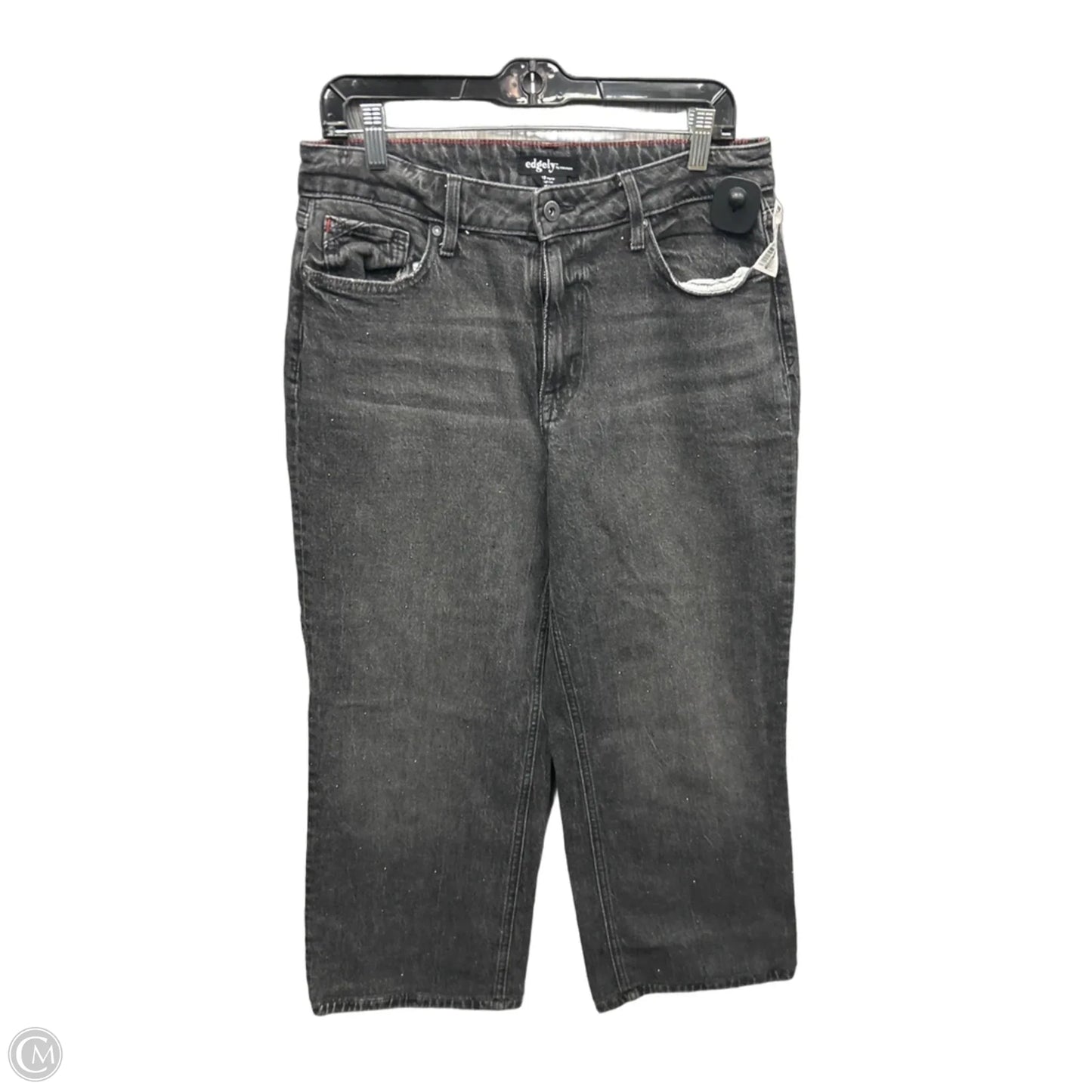 Jeans Straight By Edgely In Black Denim, Size: 12