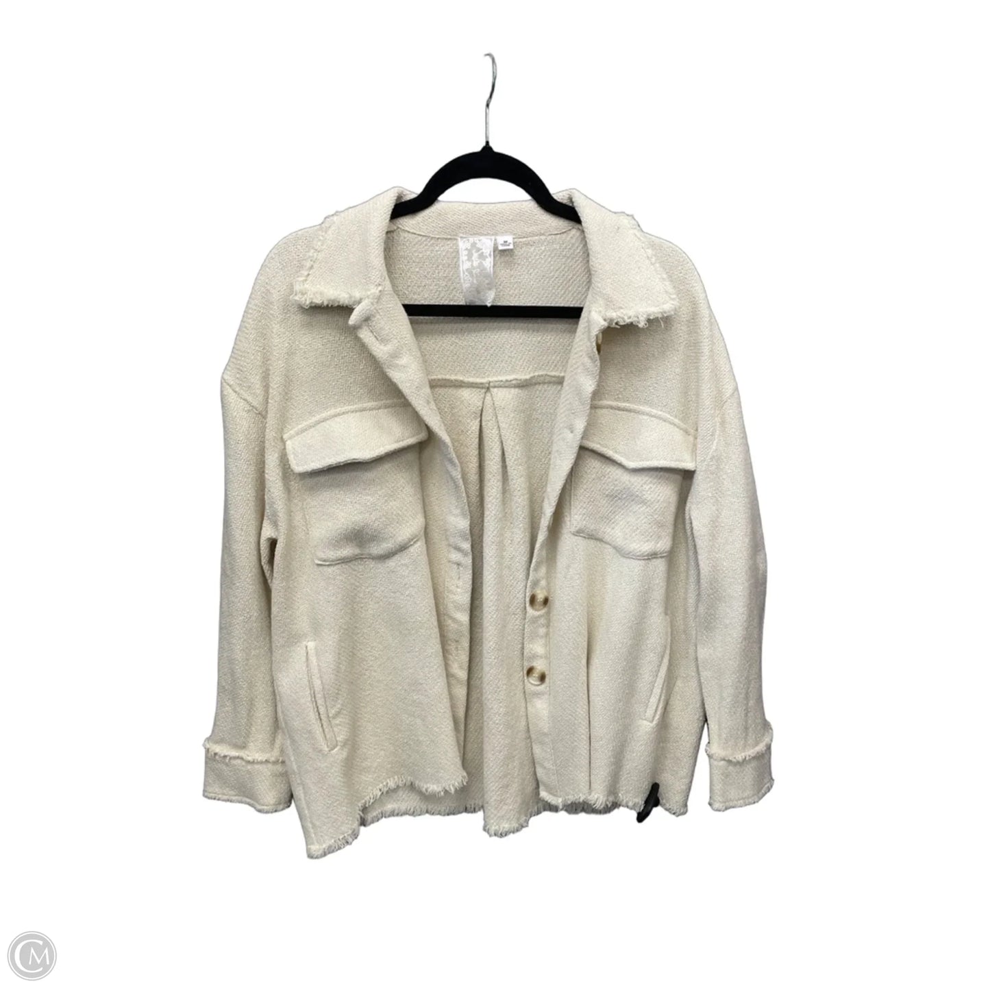 Jacket Shirt By Clothes Mentor In Beige, Size: M