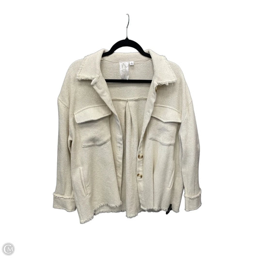Jacket Shirt By Clothes Mentor In Beige, Size: M