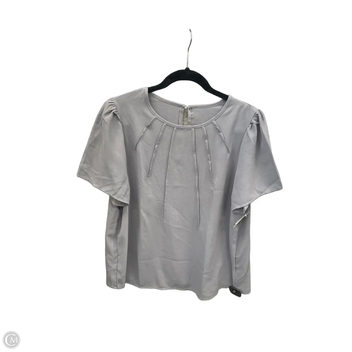 Top Short Sleeve By Shein In Grey, Size: Xl