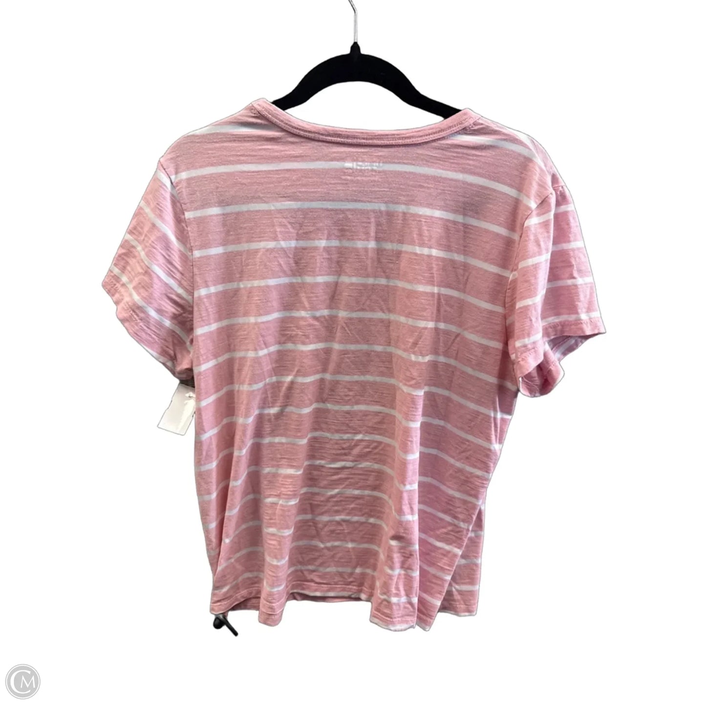 Top Short Sleeve By Time And Tru In Pink & White, Size: Xl