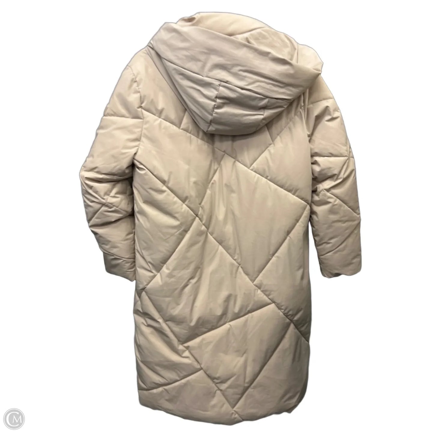 Coat Puffer & Quilted By Calvin Klein In Beige, Size: M