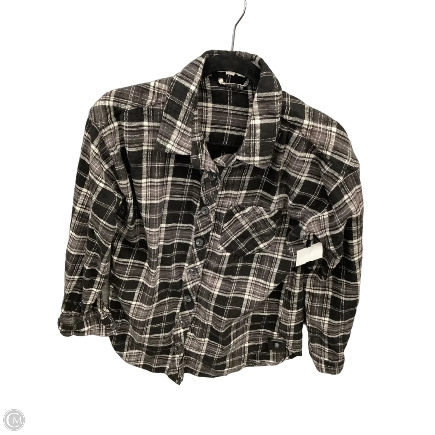 Top Long Sleeve By Maurices In Plaid Pattern, Size: Xs