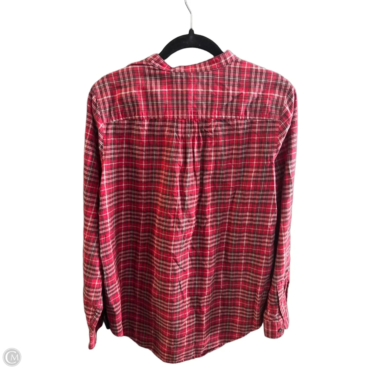 Top Long Sleeve By Lands End In Plaid Pattern, Size: L