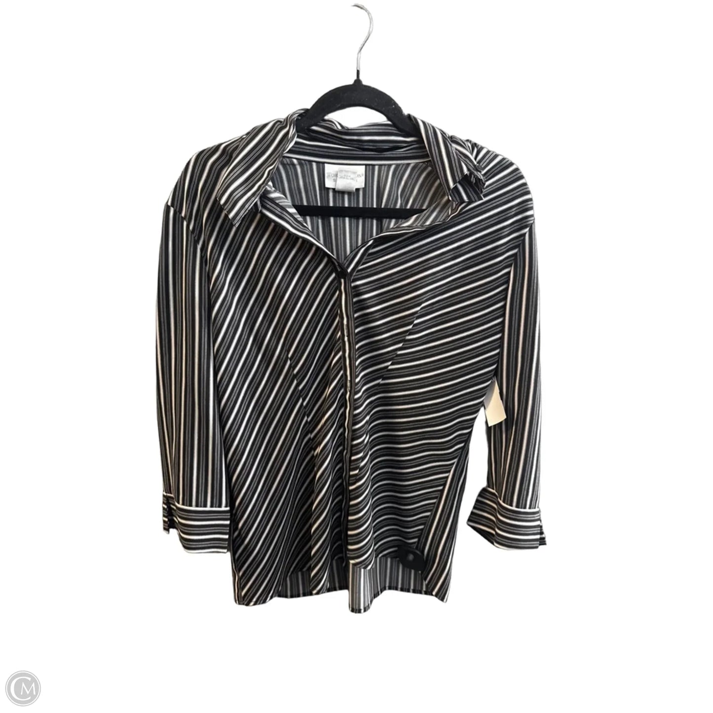 Top Long Sleeve By Worthington In Striped Pattern, Size: L