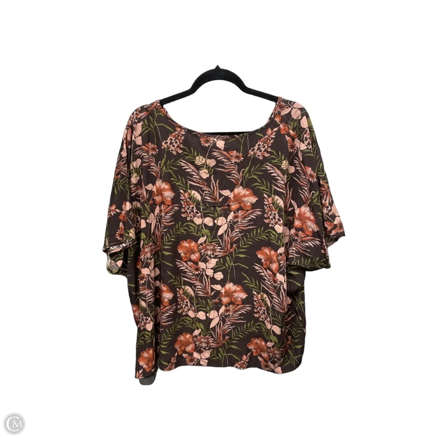 Top Short Sleeve By Natural Life In Floral Print, Size: Xl