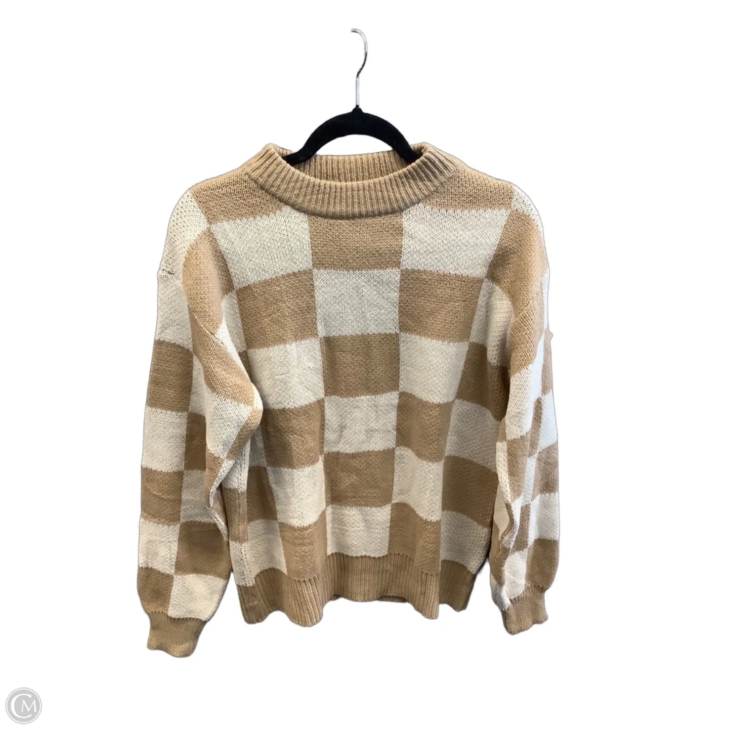 Sweater By Clothes Mentor In Brown & Cream, Size: L