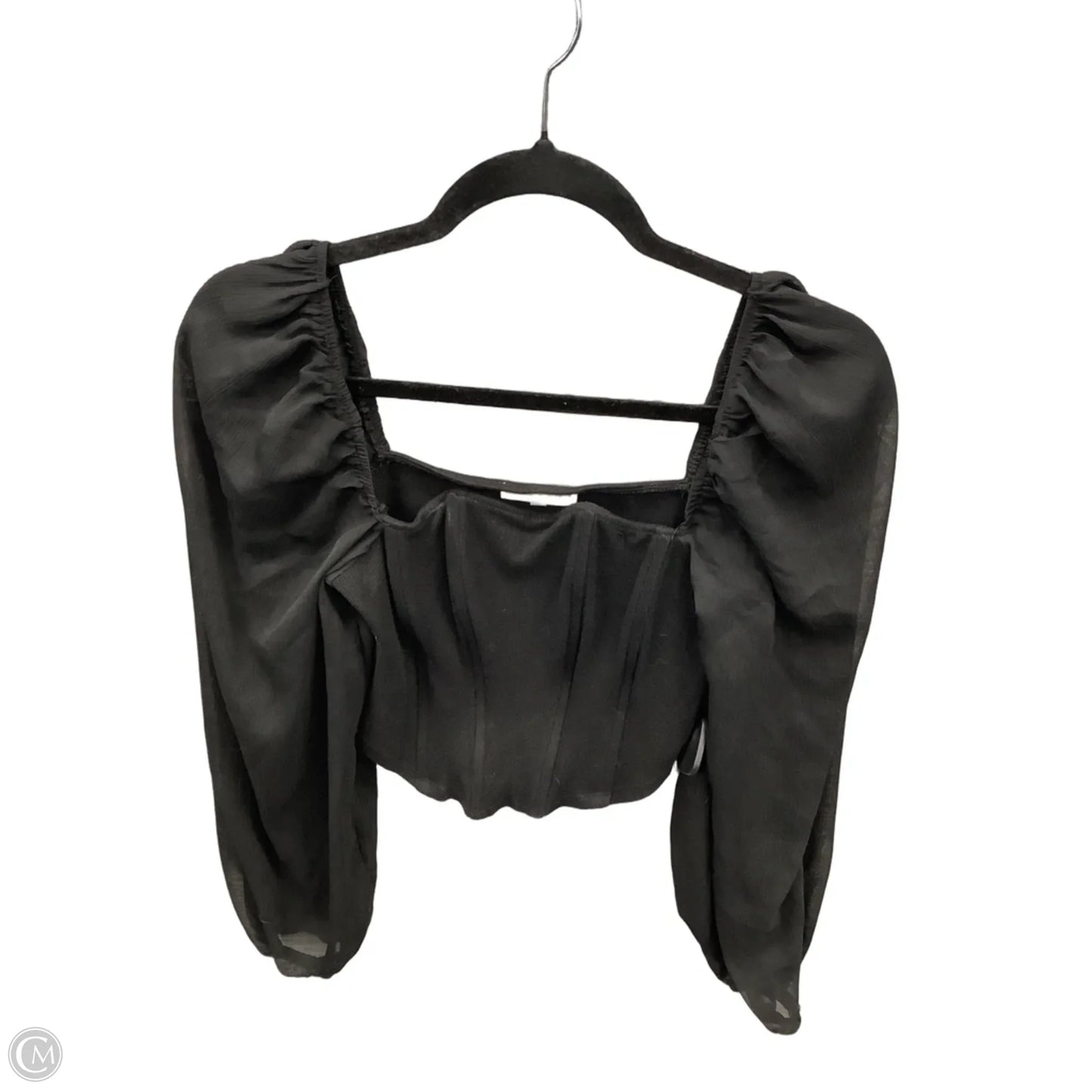 Top Long Sleeve By Promesa In Black, Size: S