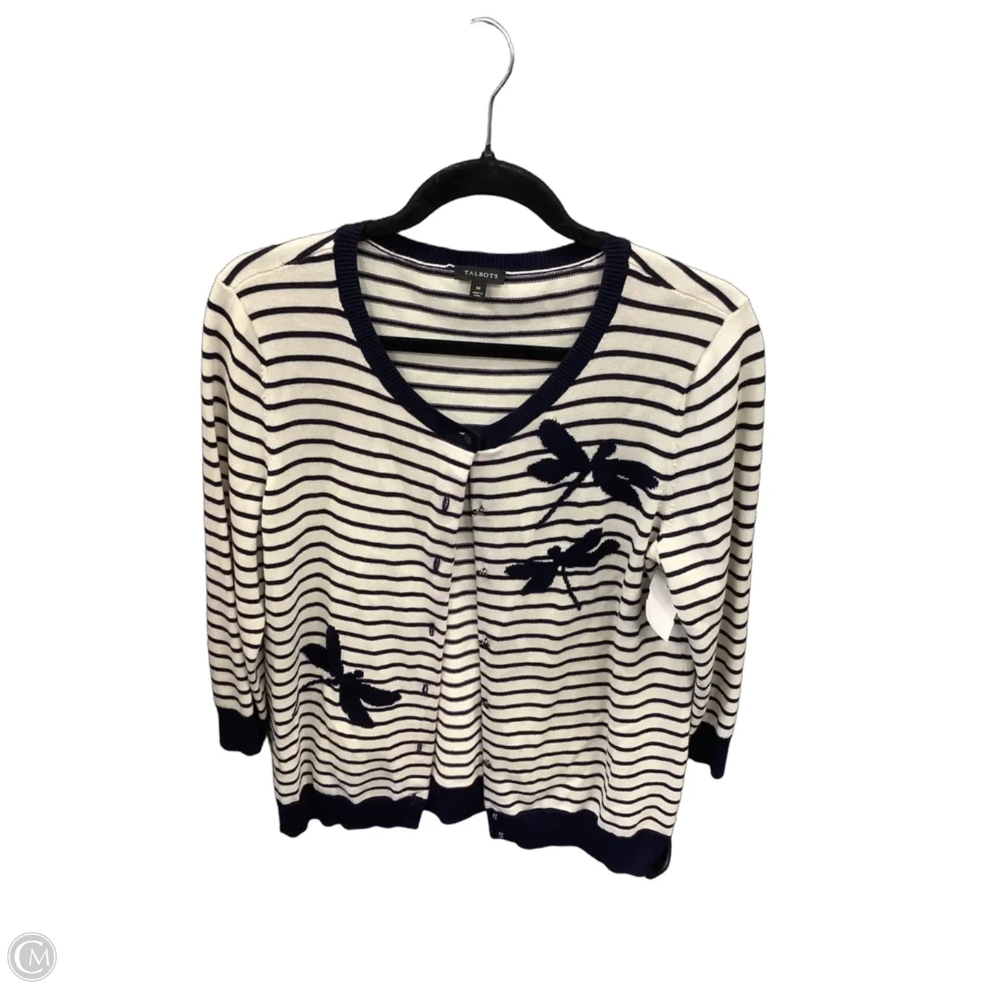 Cardigan By Talbots In Striped Pattern, Size: M