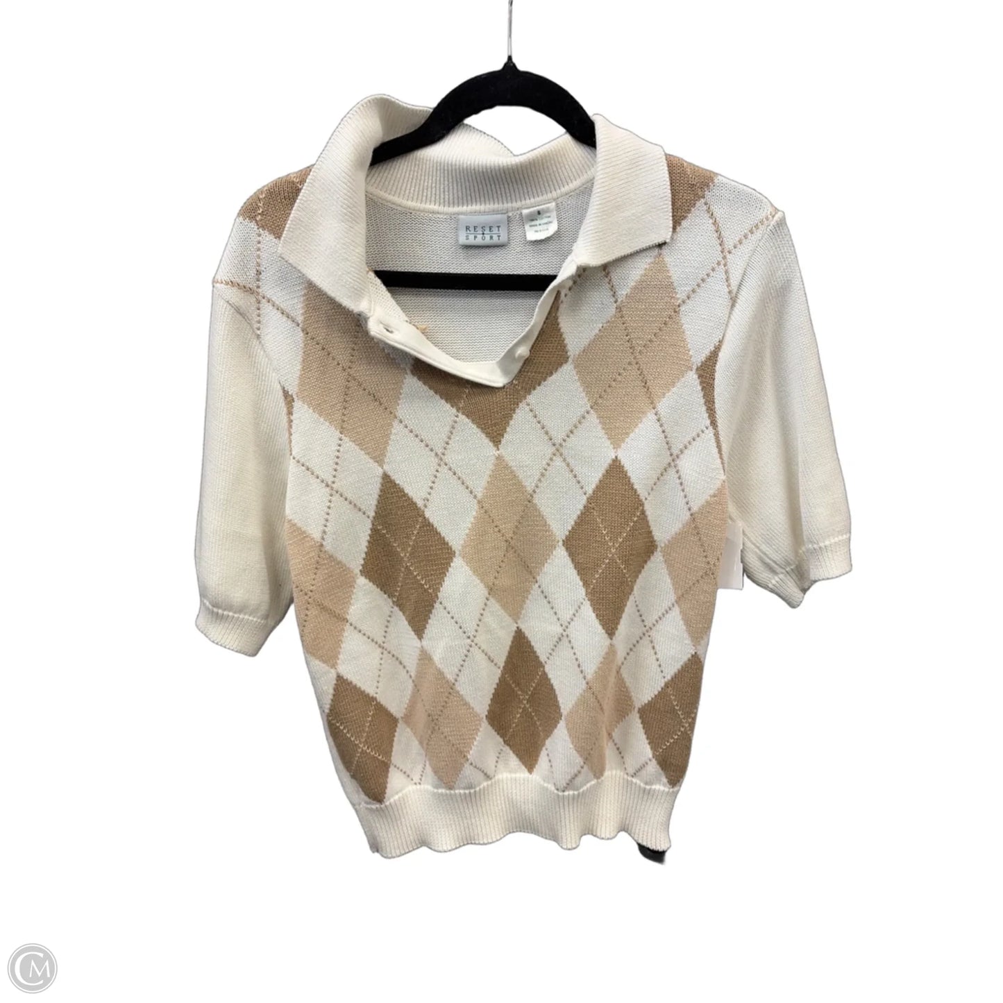 Top Short Sleeve By Clothes Mentor In Brown & White, Size: S
