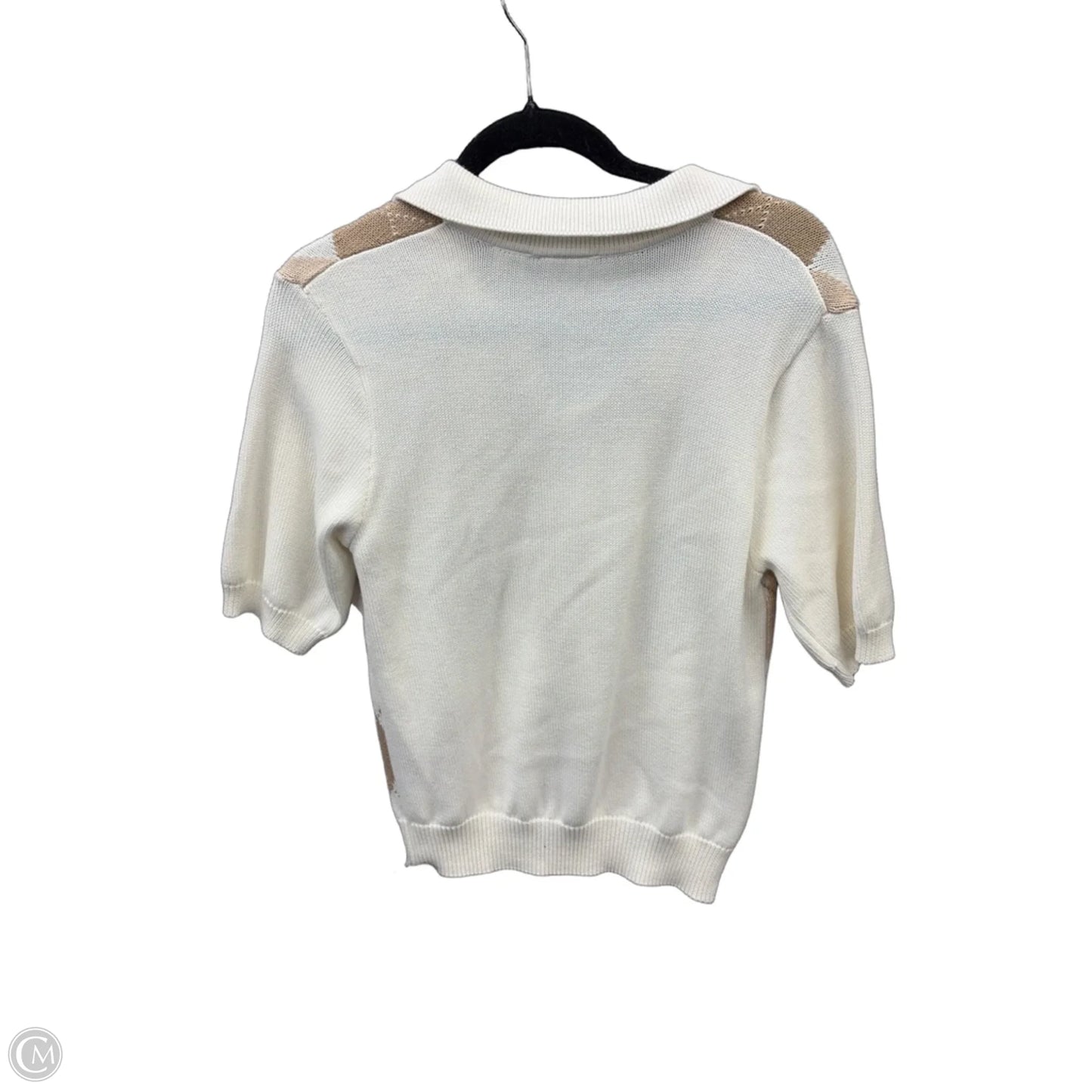 Top Short Sleeve By Clothes Mentor In Brown & White, Size: S