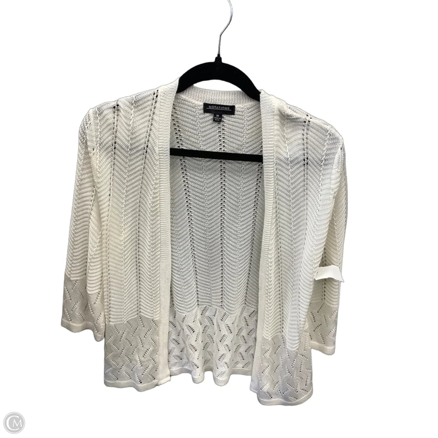 Cardigan By Notations In White, Size: M