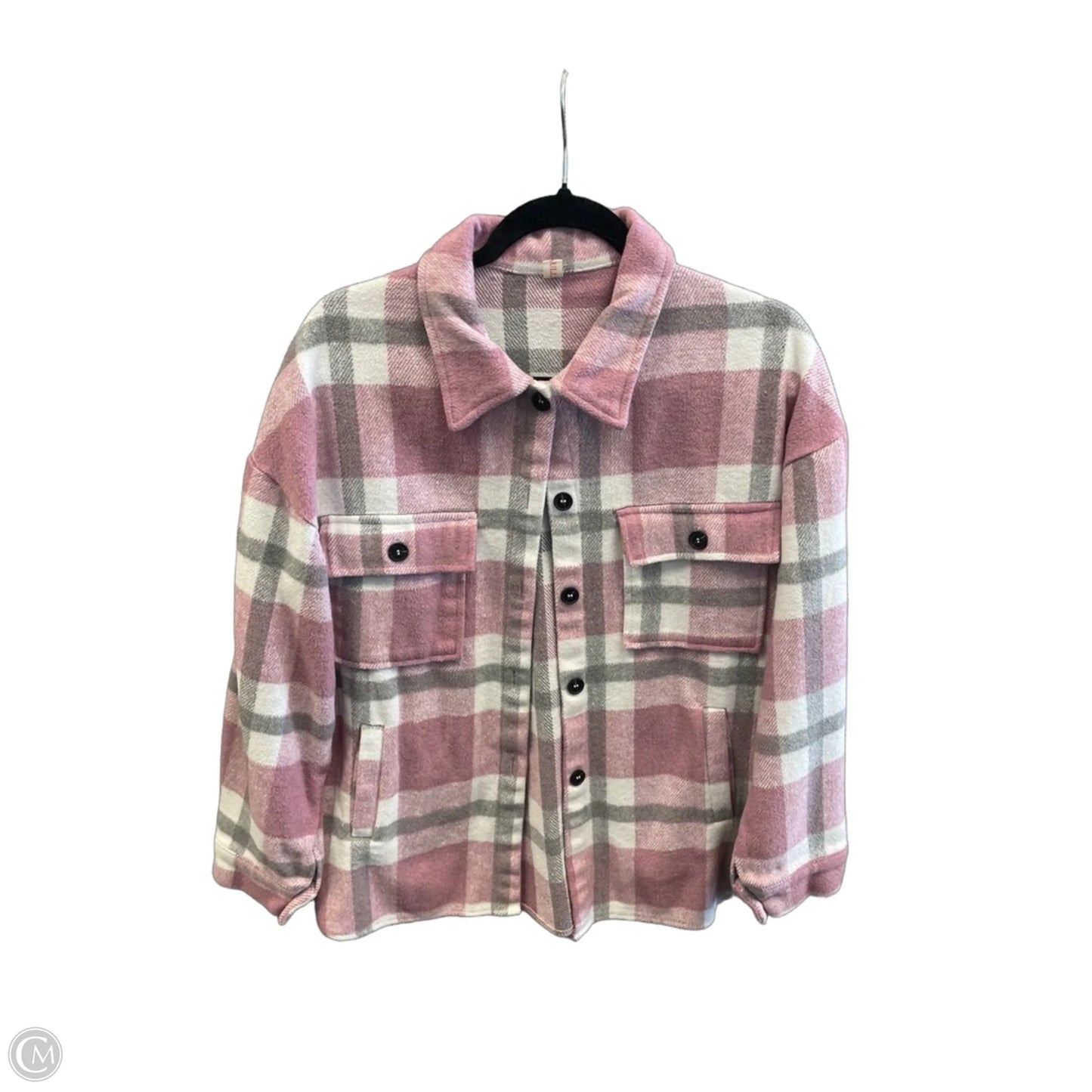 Jacket Fleece By Clothes Mentor In Plaid Pattern, Size: L