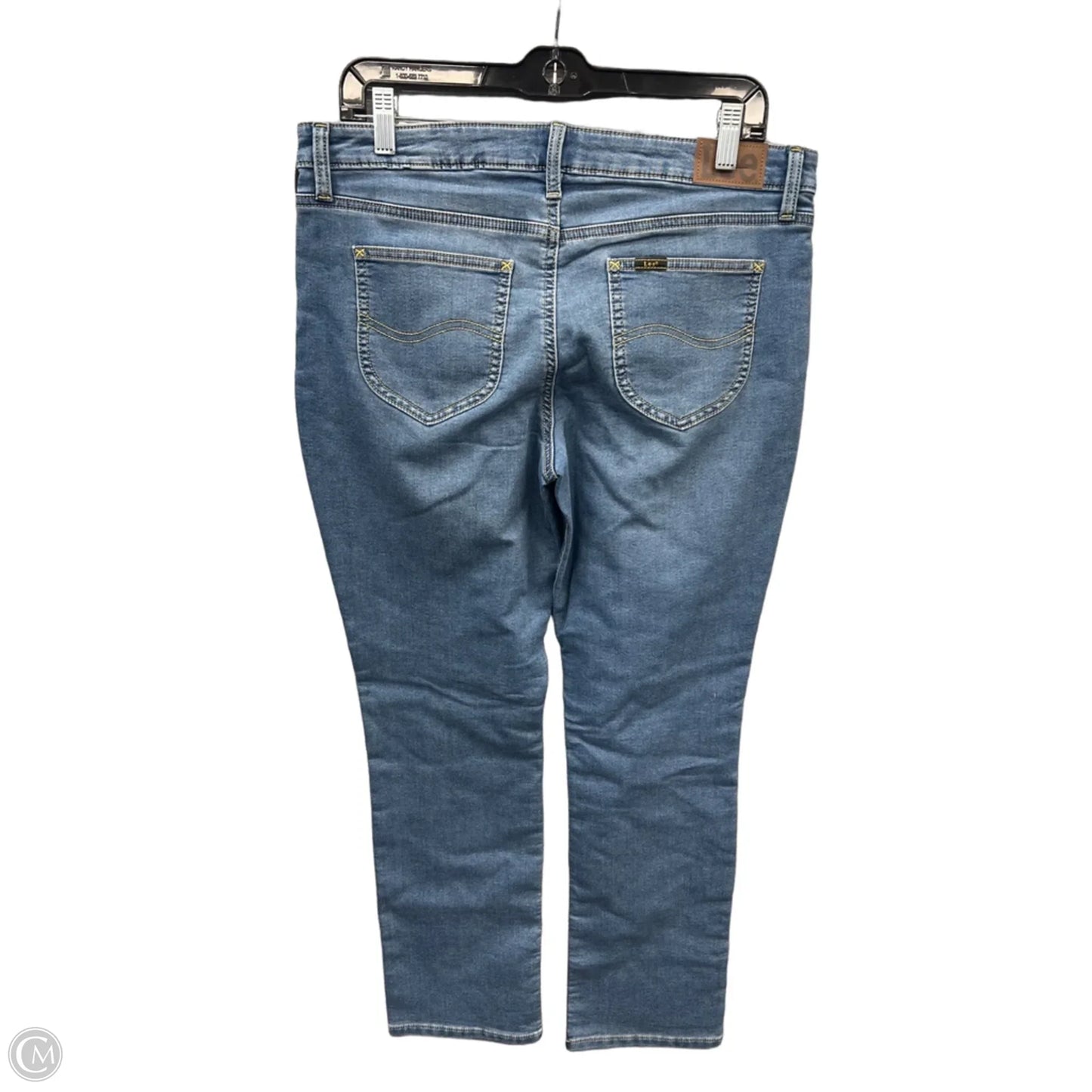 Jeans Straight By Lee In Blue Denim, Size: 12