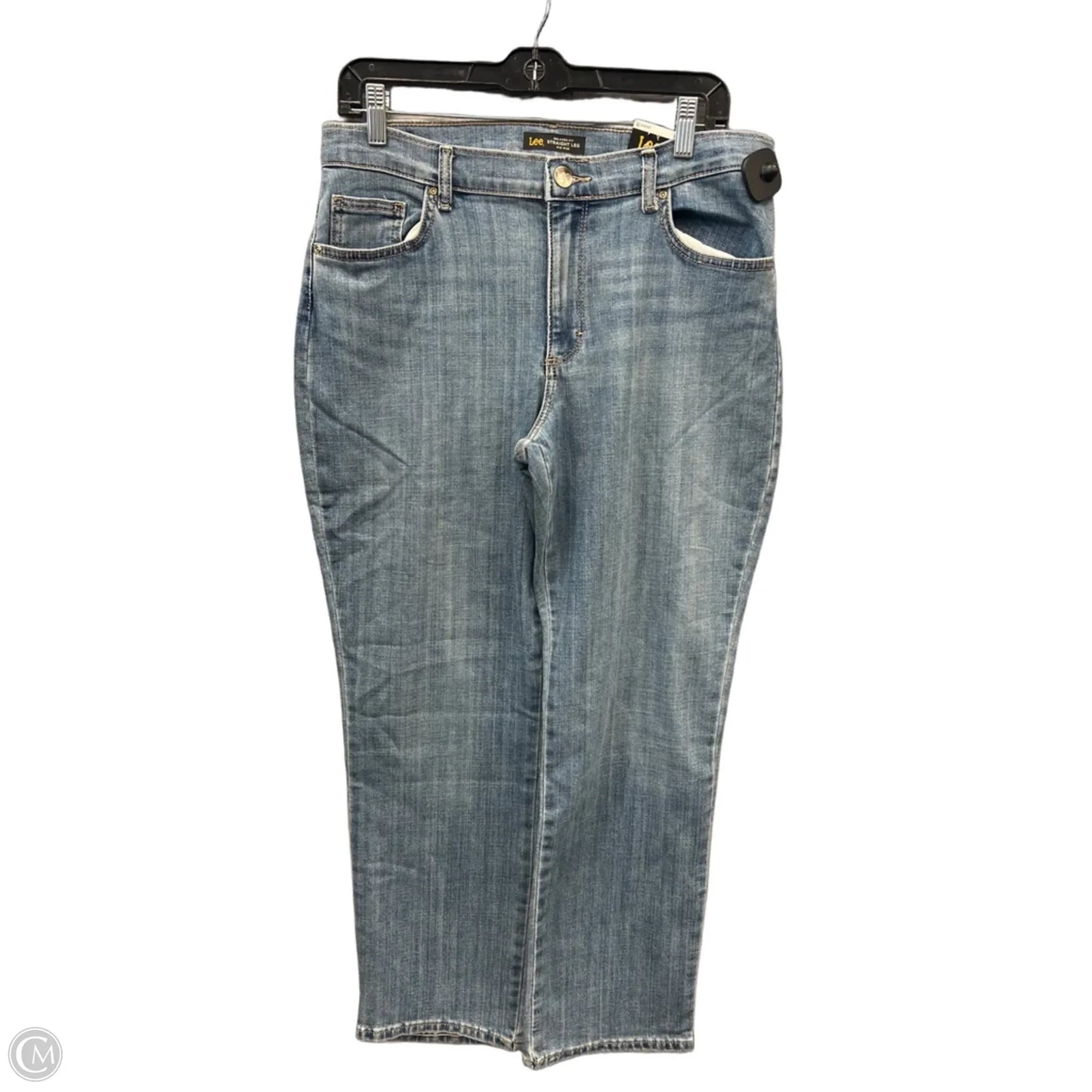 Jeans Straight By Lee In Blue Denim, Size: 12