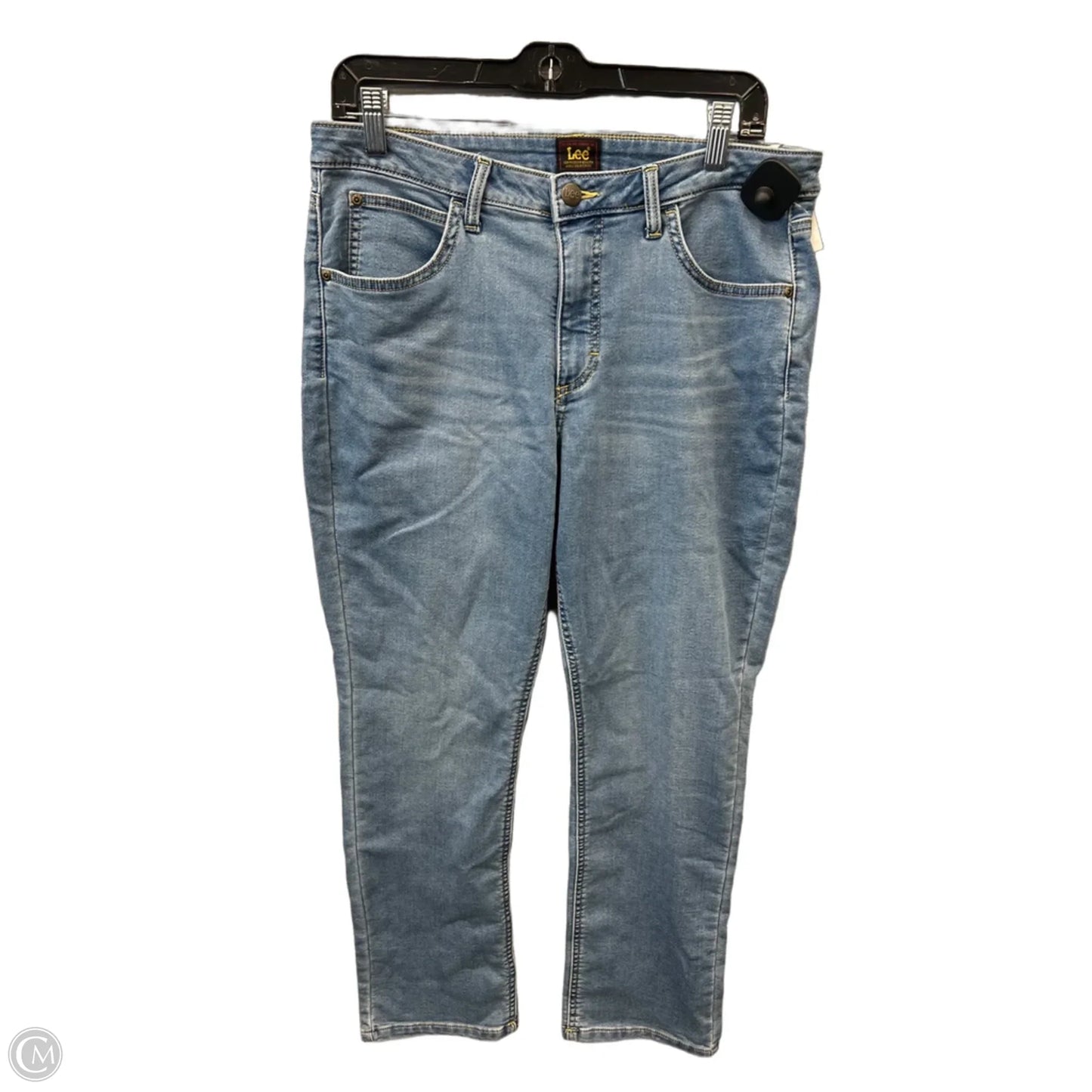 Jeans Straight By Lee In Blue Denim, Size: 12