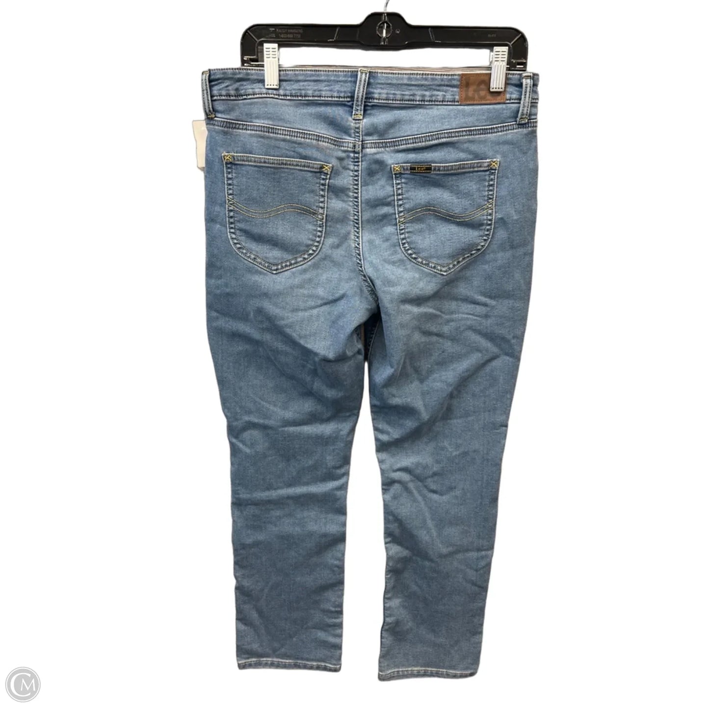 Jeans Straight By Lee In Blue Denim, Size: 12