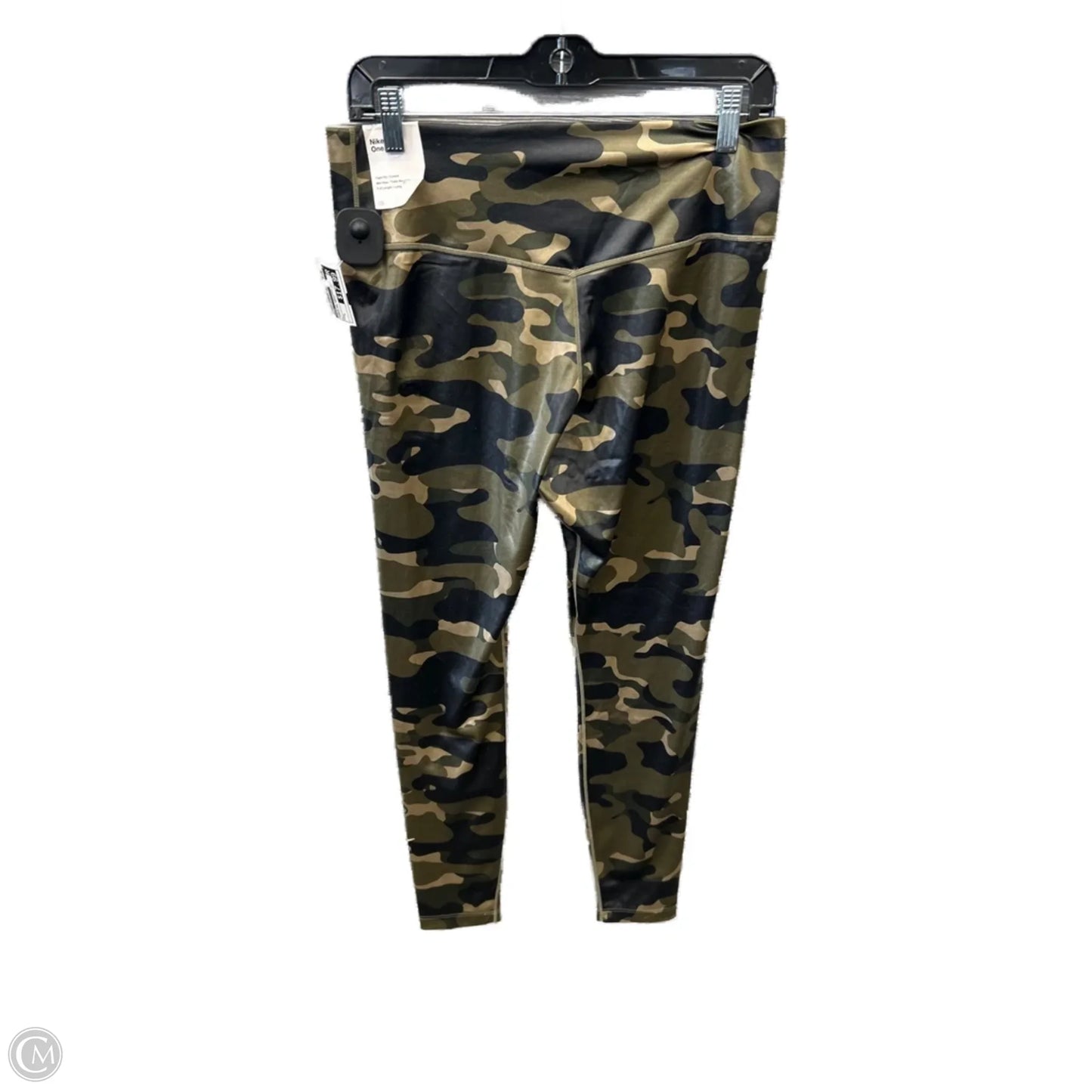 Athletic Leggings By Nike In Camouflage Print, Size: L