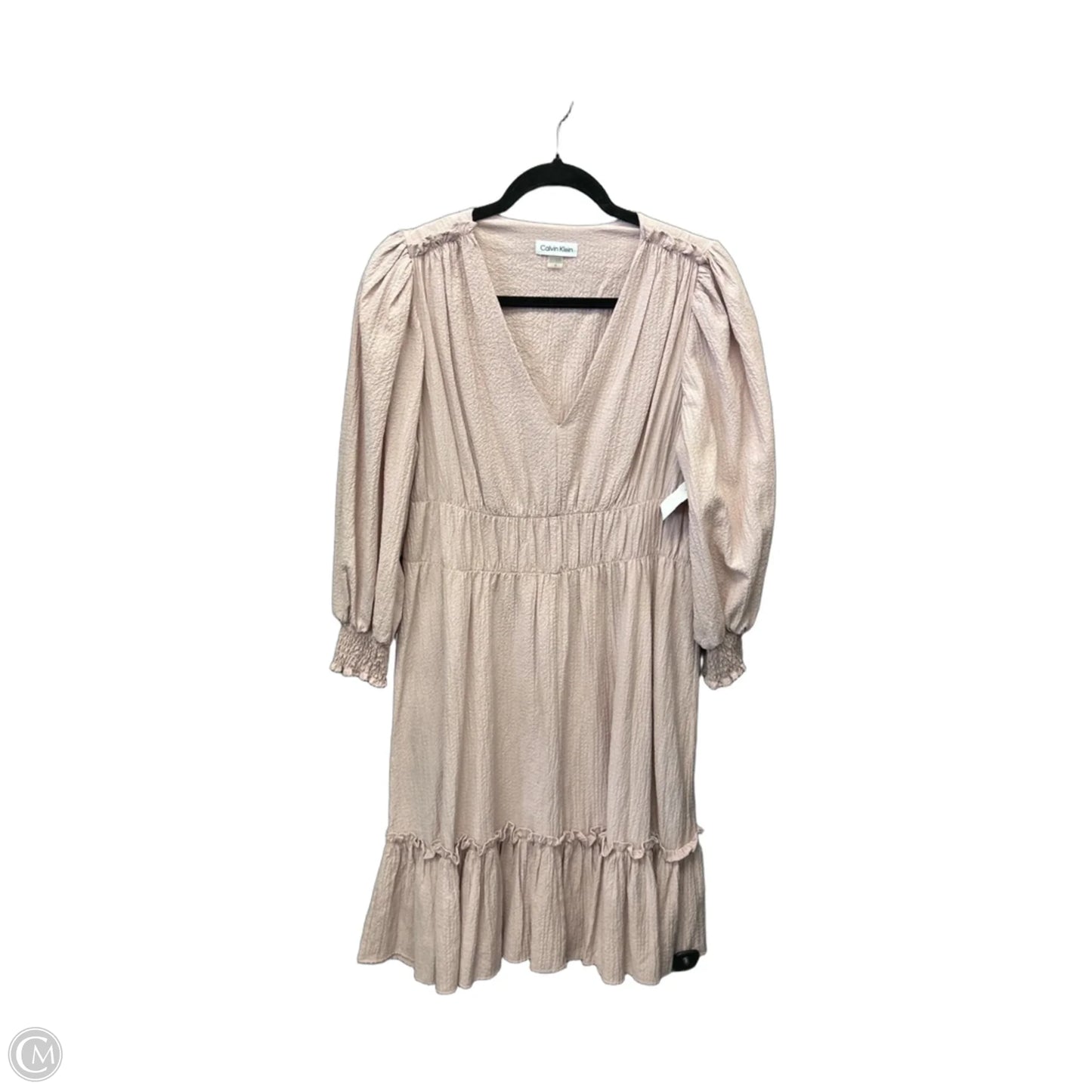 Dress Casual Midi By Calvin Klein In Pink, Size: M