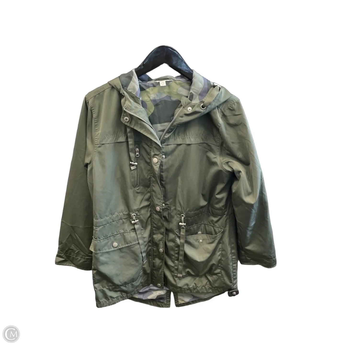 Coat Raincoat By Time And Tru In Green, Size: M