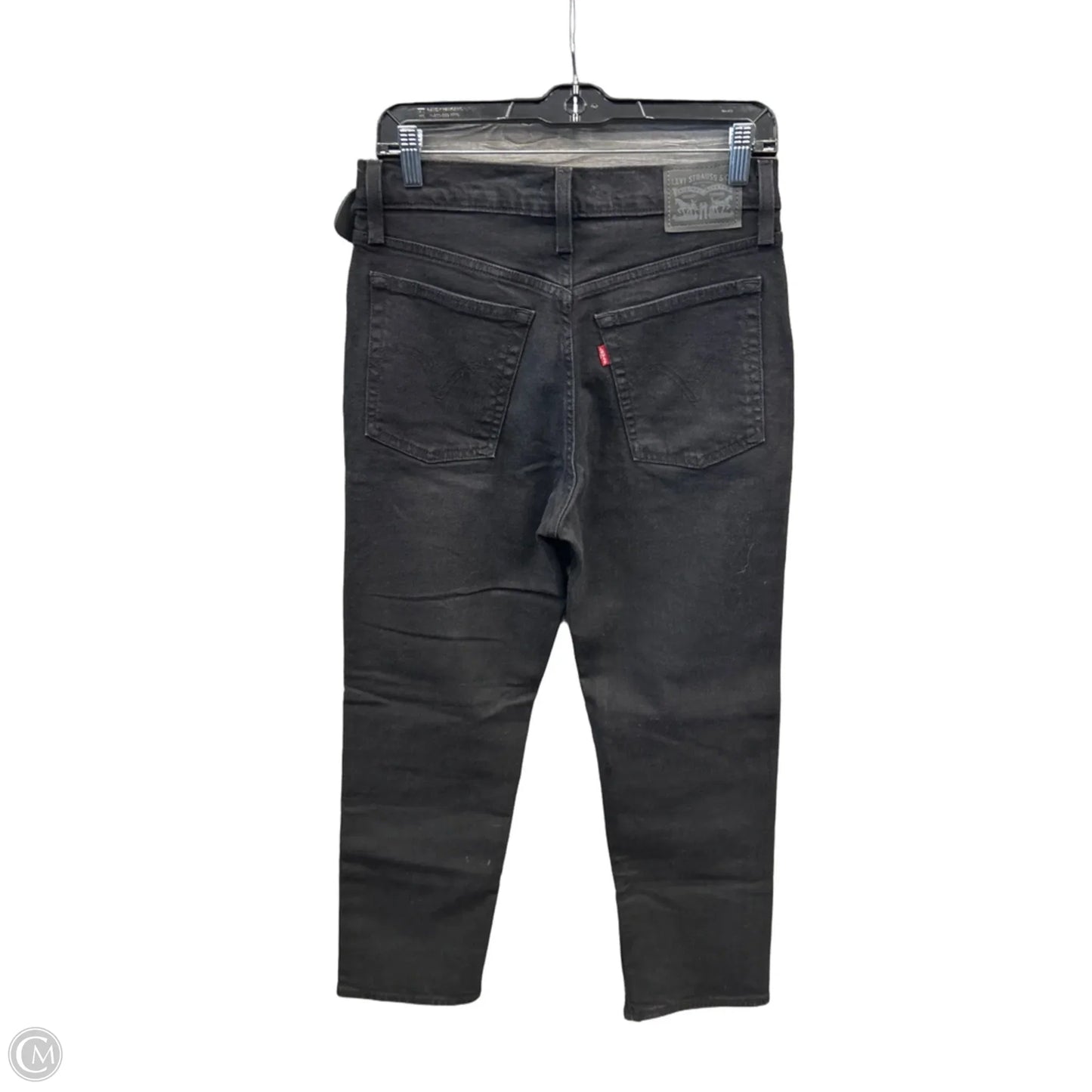 Jeans Straight By Levis In Black Denim, Size: 8