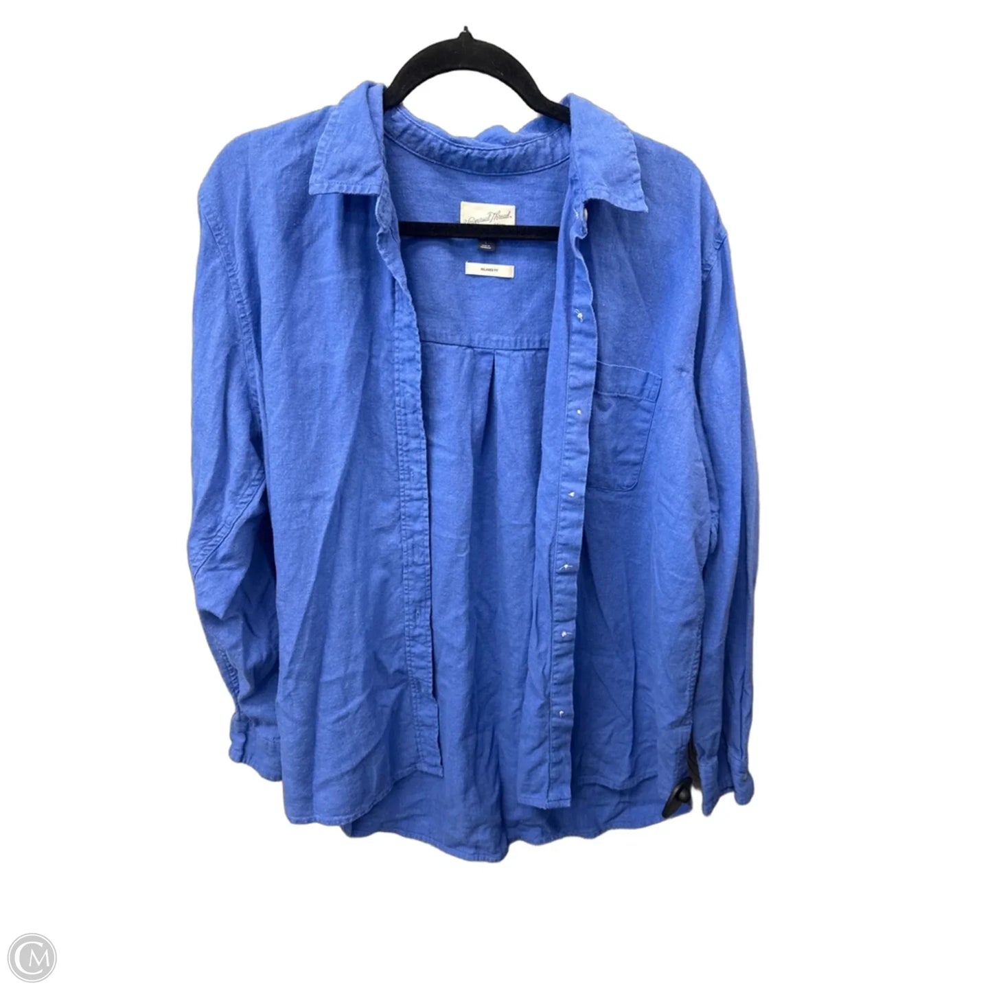 Top Long Sleeve By Universal Thread In Blue, Size: L